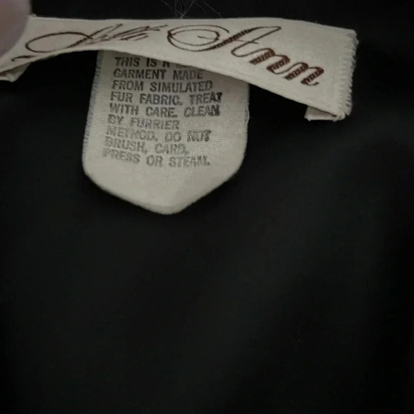 Lilli Ann Faux Fur vintage Black Bomber Jacket Sz medium Made In USA - Picture 4 of 8